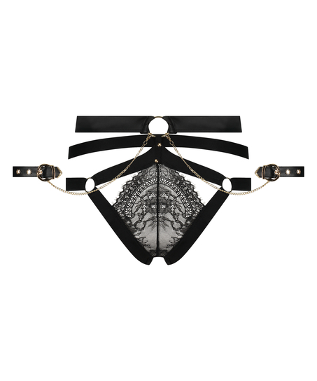 Faye high leg brasiliansk truse, Svart