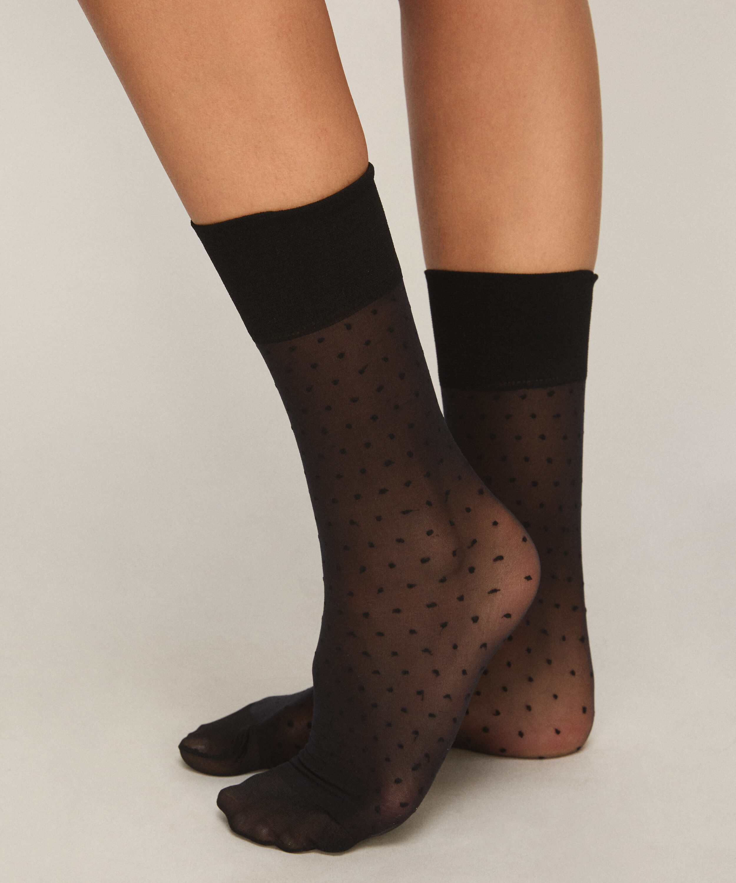 Sheer Sokker Dots, Svart