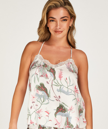Cami-topp Woven Lace, Hvit