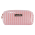 Stripe makeupveske i plast, Rosa