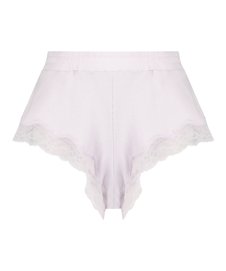 Mia rib lace shorts, Lilla