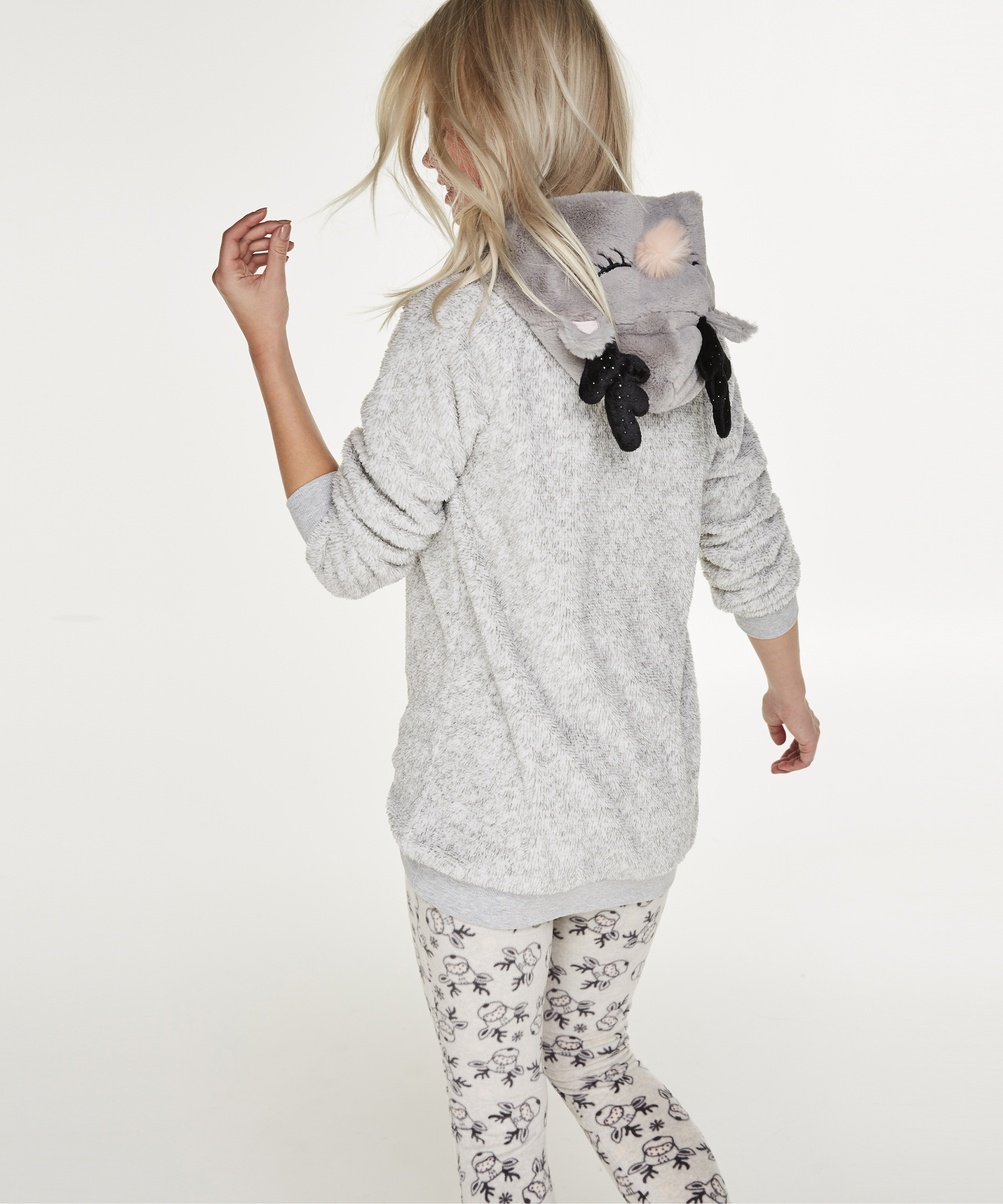 Micro fleece leggings, Grå, main