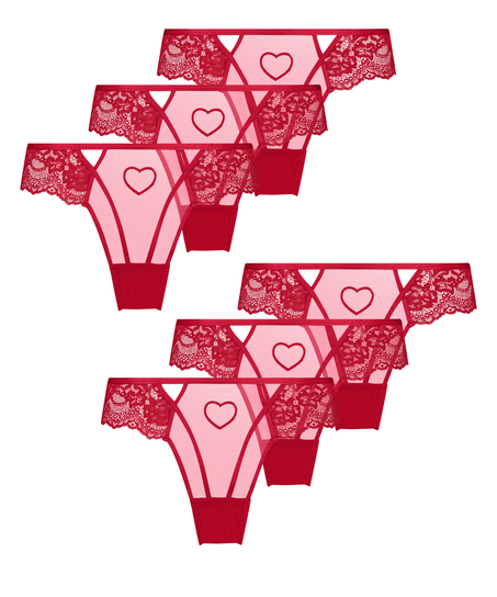 6-pakning med brazillian, R&oslash;d