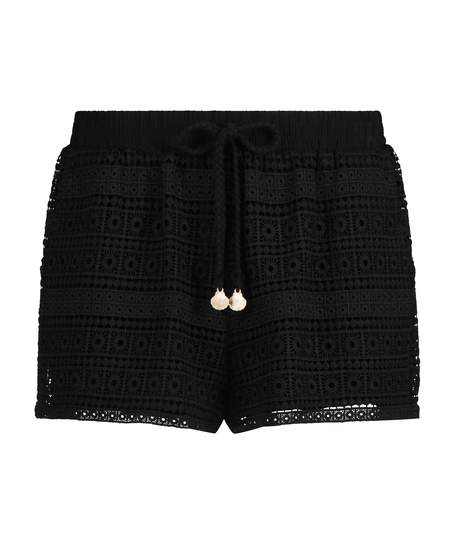 Crochet-shorts, Svart