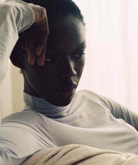 super soft kasjmir-skjorte med høyhalset genser, Blå