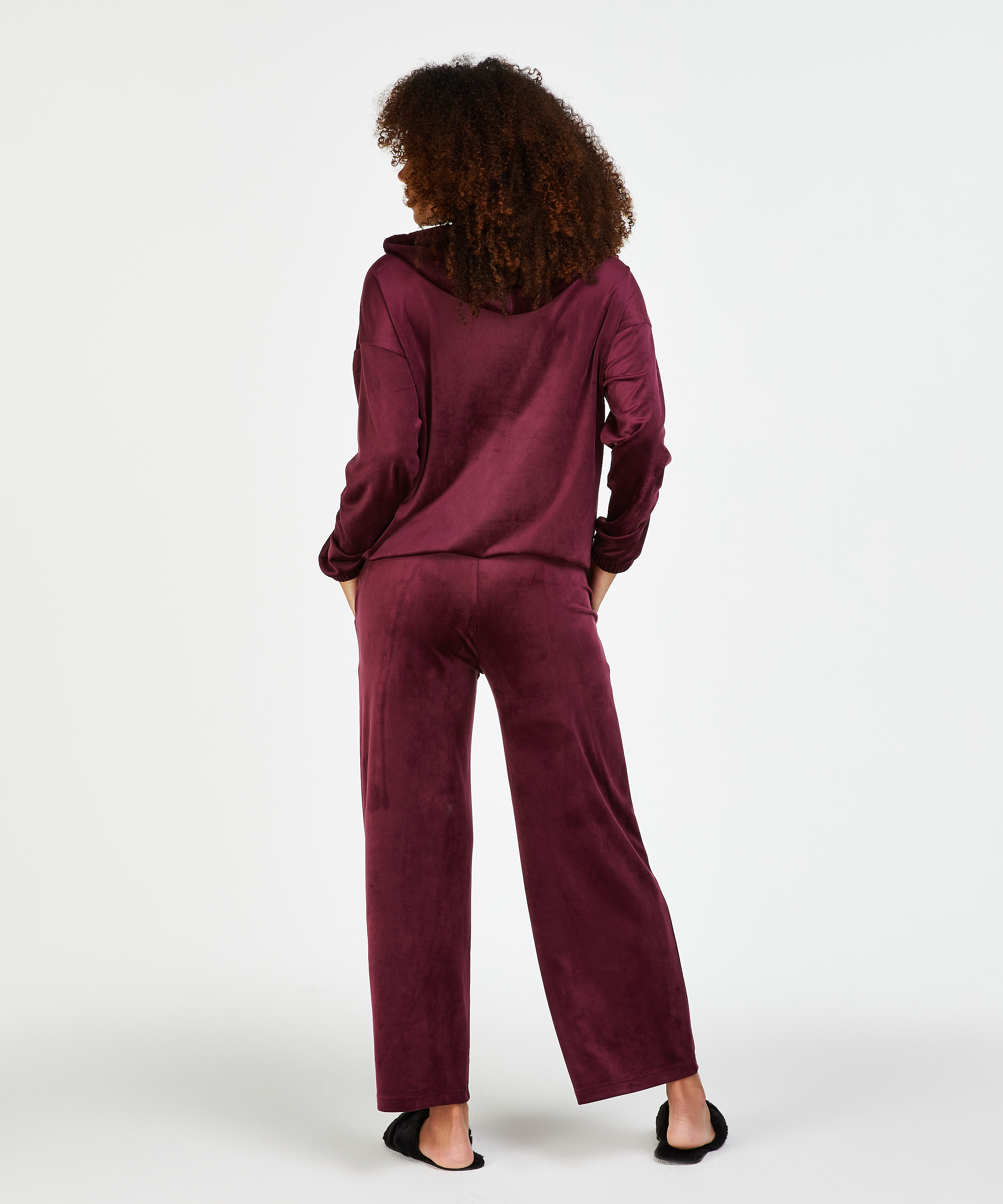 Jacket hoodie velours, R&oslash;d, main