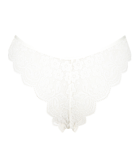 Slip brésilien jambe haute, Hvit