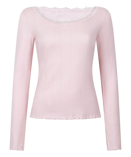 Pyjamasoverdel Pointelle, Rosa