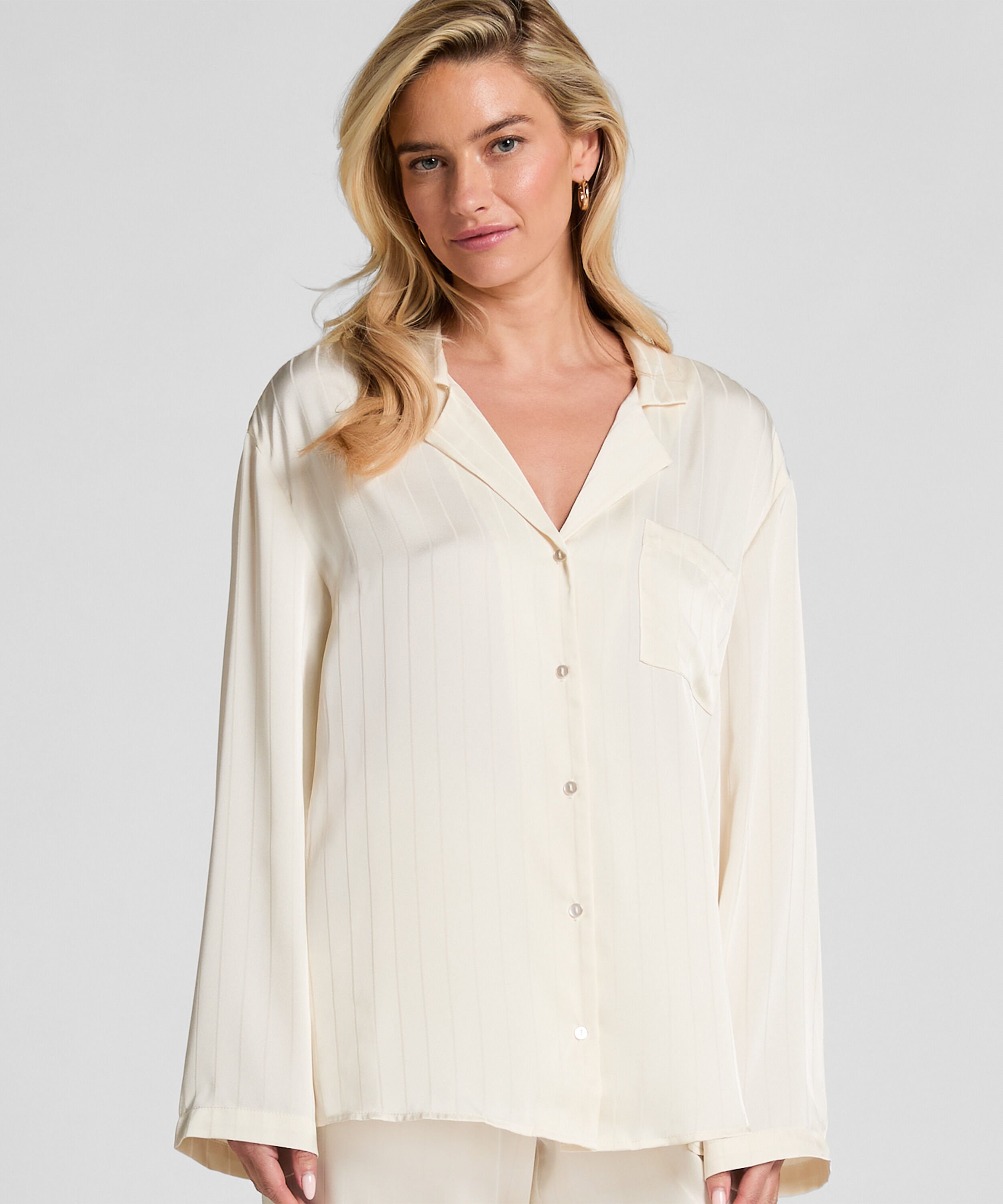 Sateng Pinstripe-jakke, Hvit