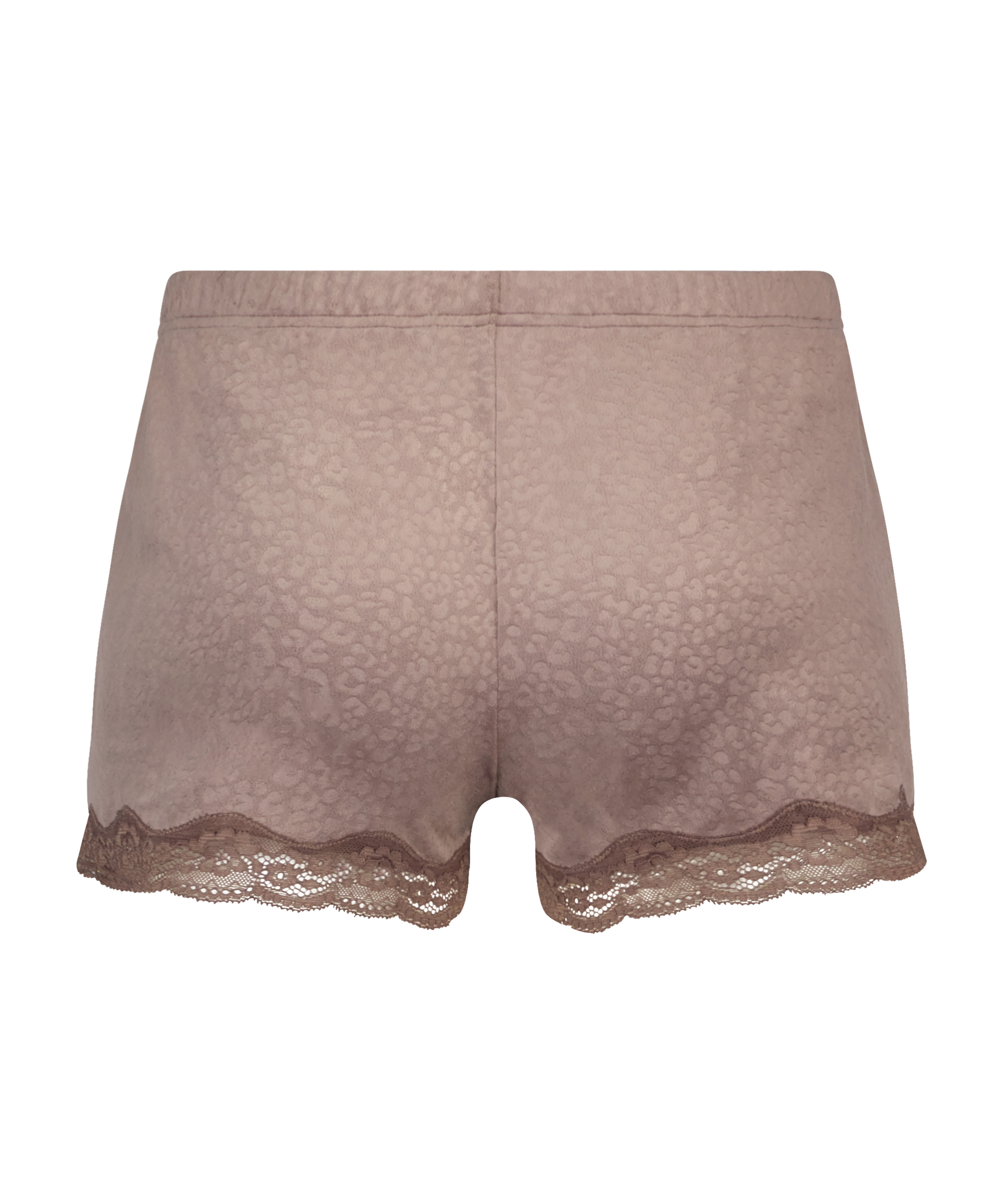 Velvet lace shorts, Brun, main