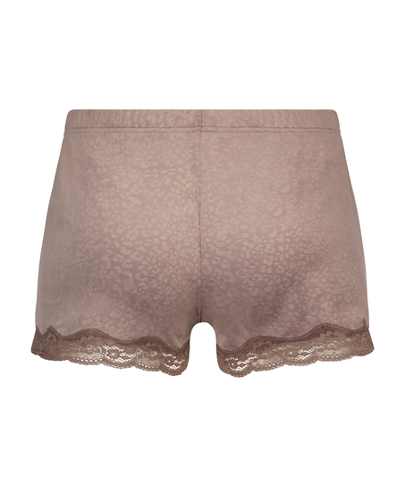 Velvet lace shorts, Brun