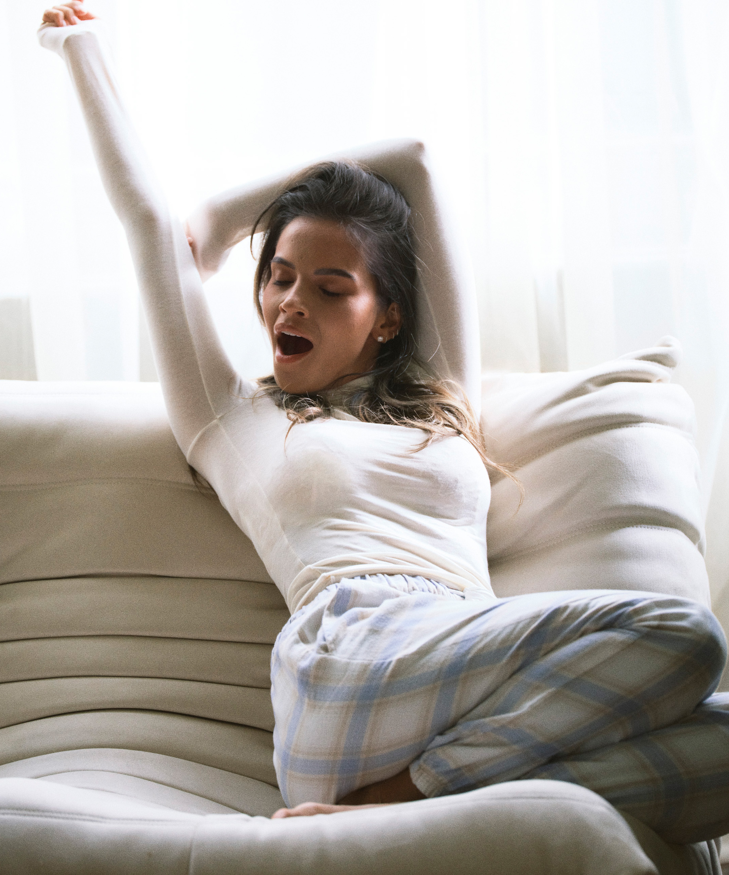 Flannel pysjamasbukse, Bl&aring;, main