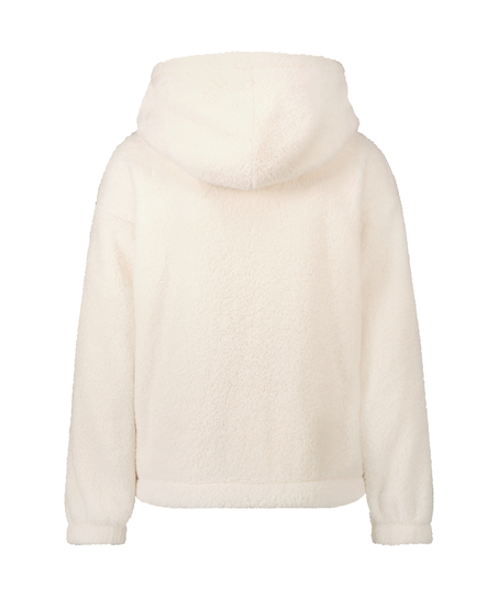 Fleece Snuggle hettegenser, Hvit
