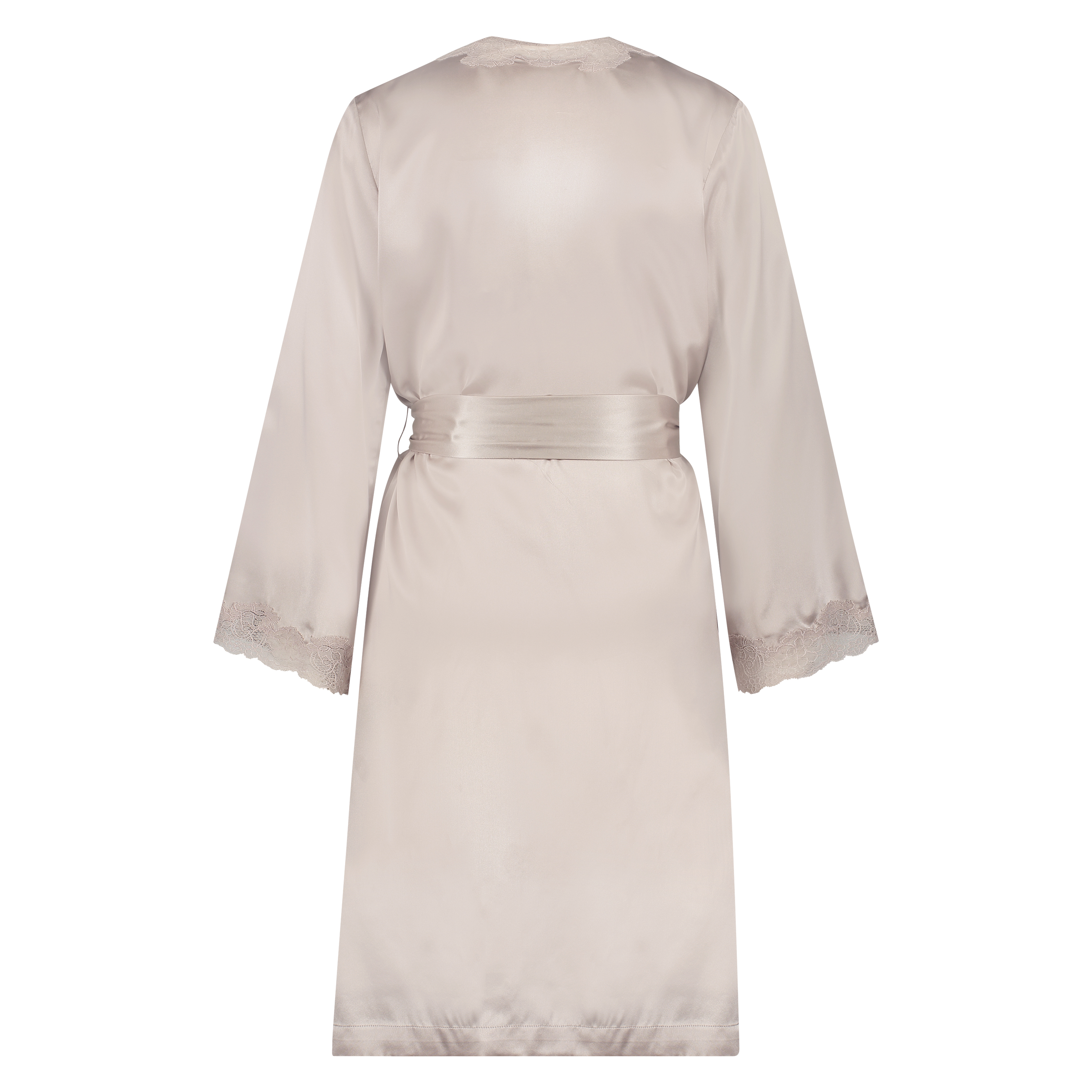 Silkekimono med blonder, Rosa, main