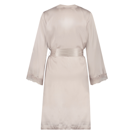 Silkekimono med blonder, Rosa