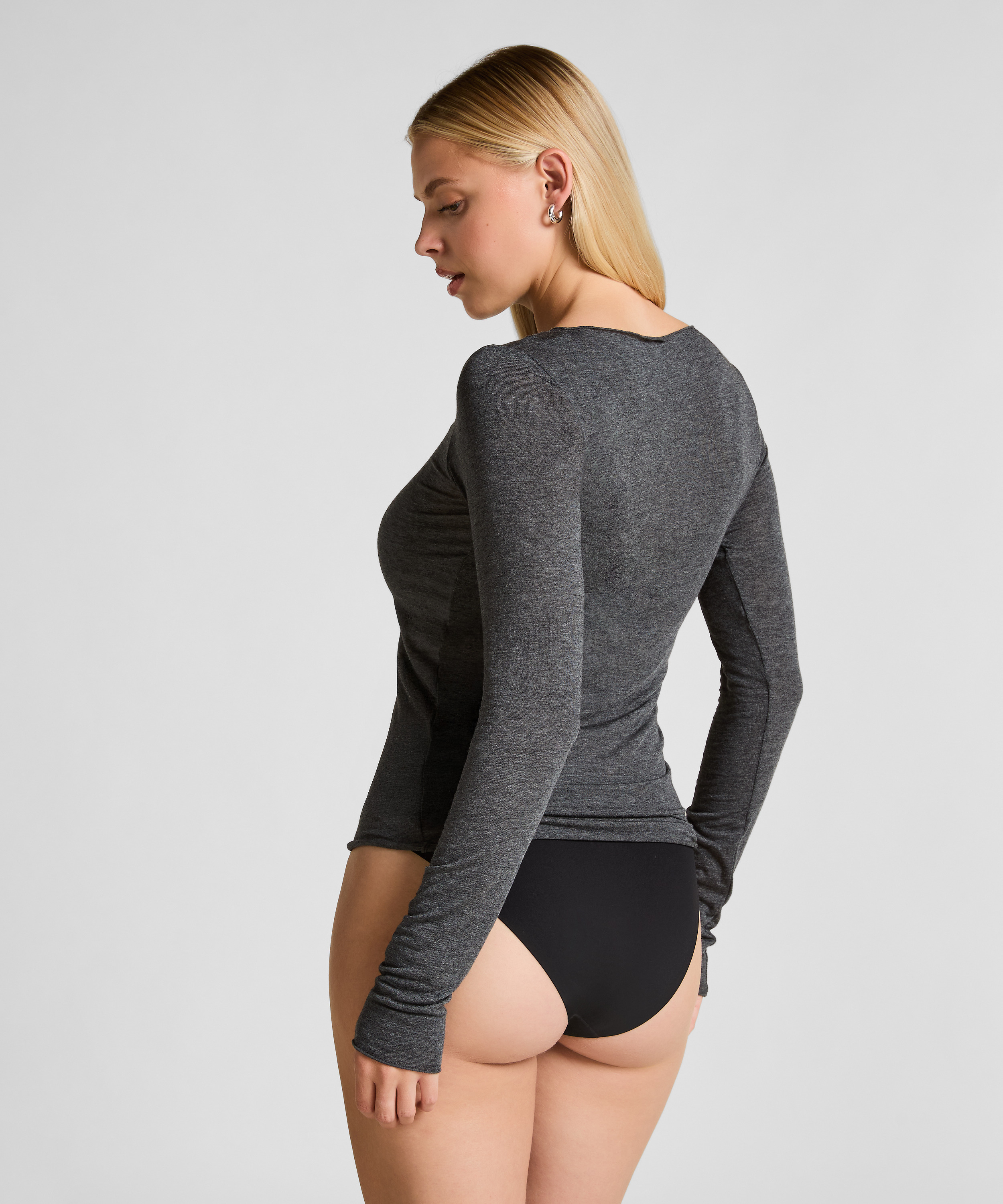 super soft båthals med kasjmir skjorte, Grå, main