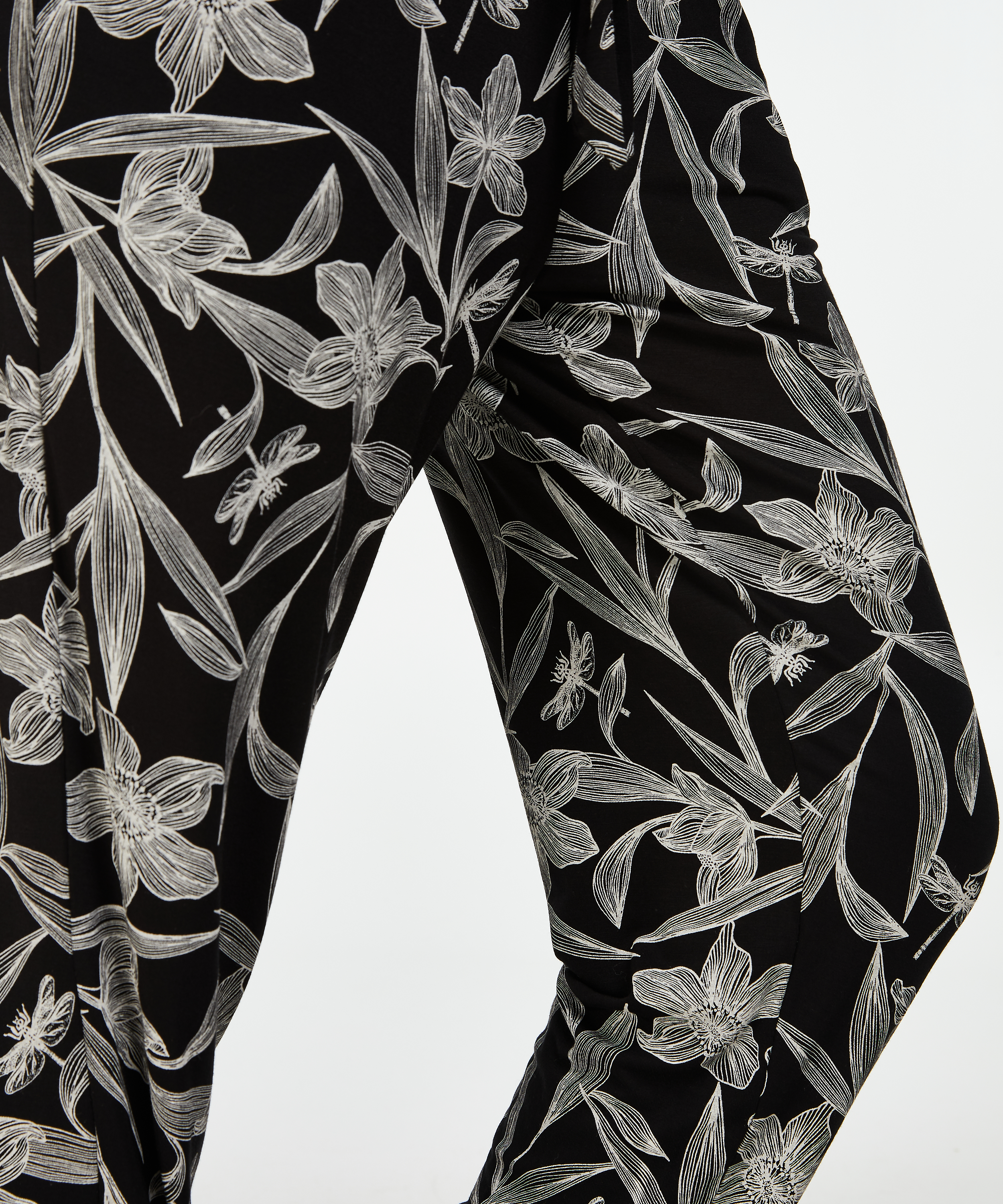 Jersey pysjamasbukser, Svart, main