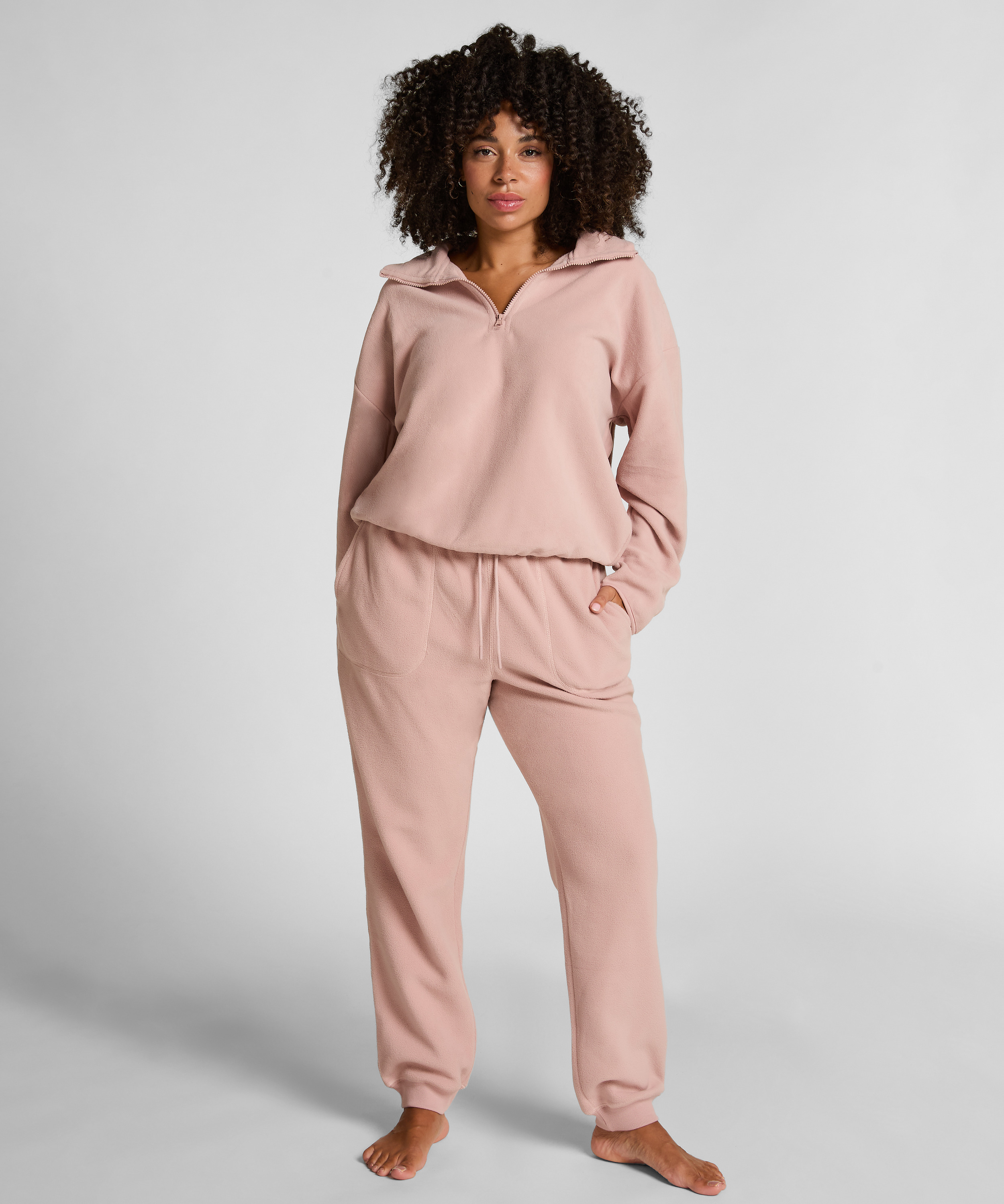 Jogger sporty fleece, Rosa, main