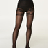 Tights med høy baksøm 20 denier, Svart