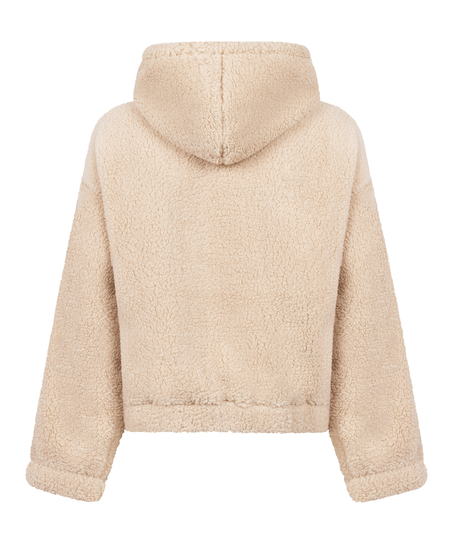 Fleece Snuggle hettegenser, Beige
