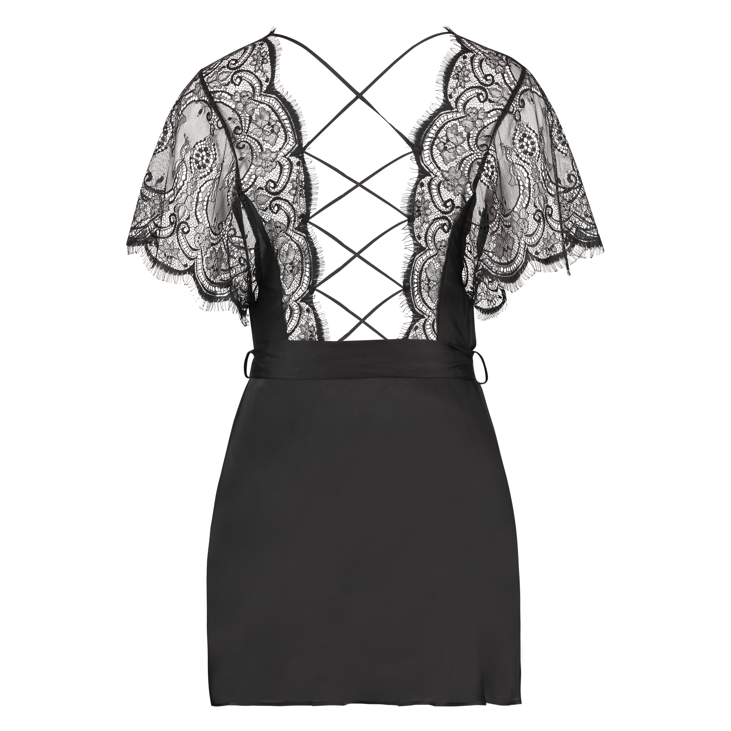 Coco satengkimono, Svart, main