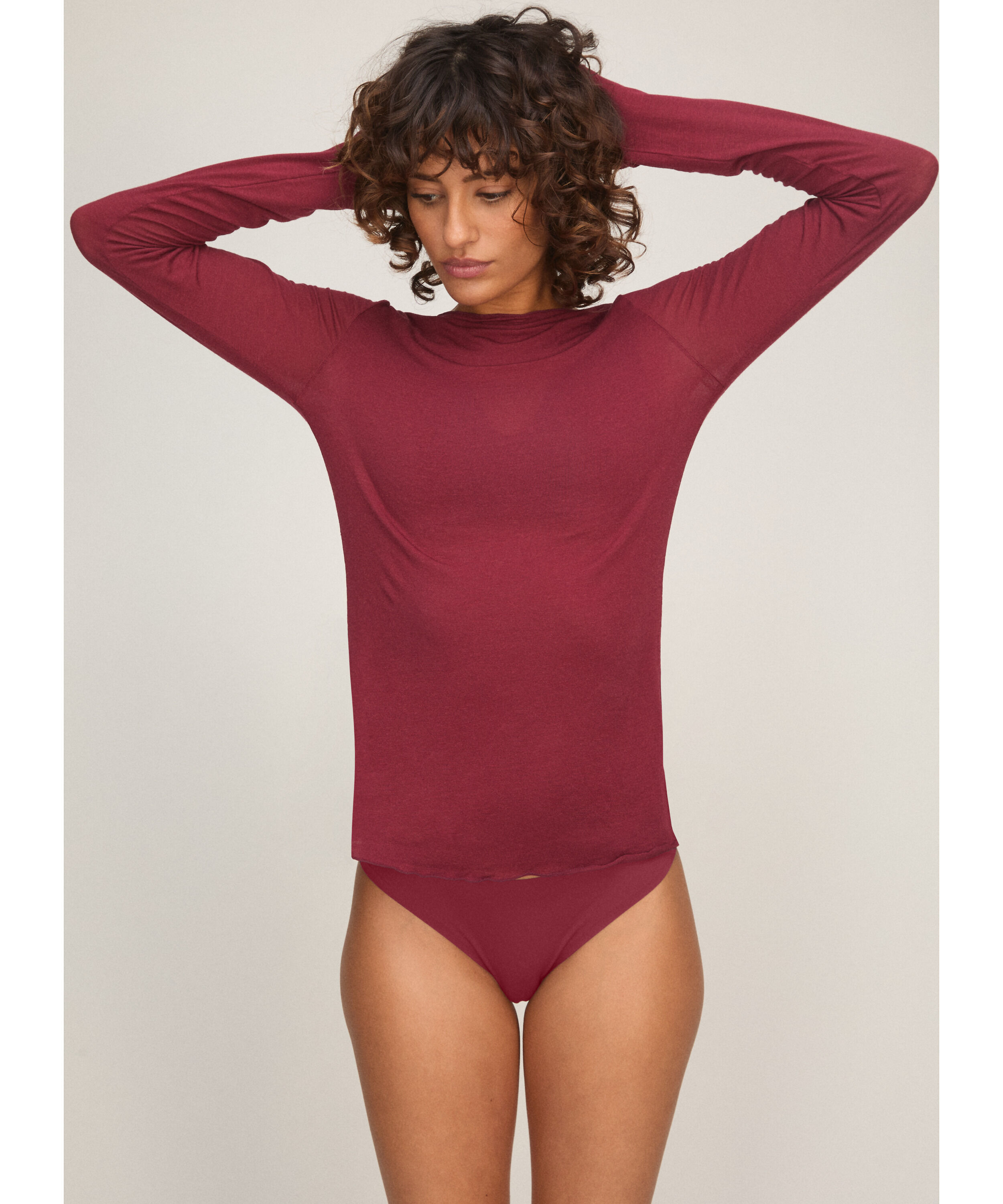 super soft båthals med cashmere skjorte, Rød