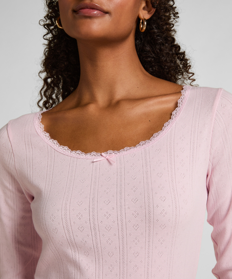 Pyjamasoverdel Pointelle, Rosa