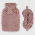 Hot Water Bottle And Eye Mask Set, Rosa