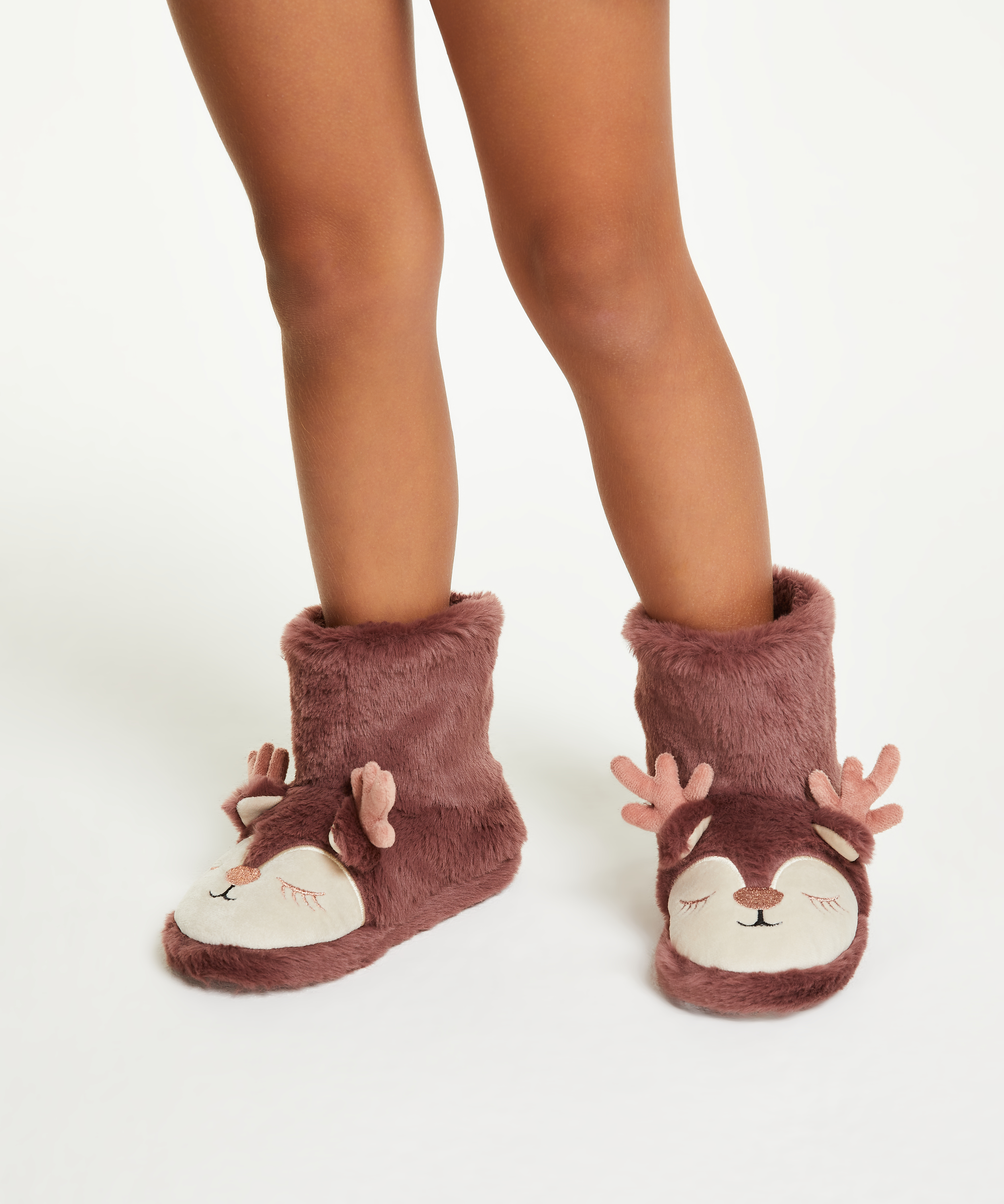 Kids Reindeer Slippers, Lilla, main