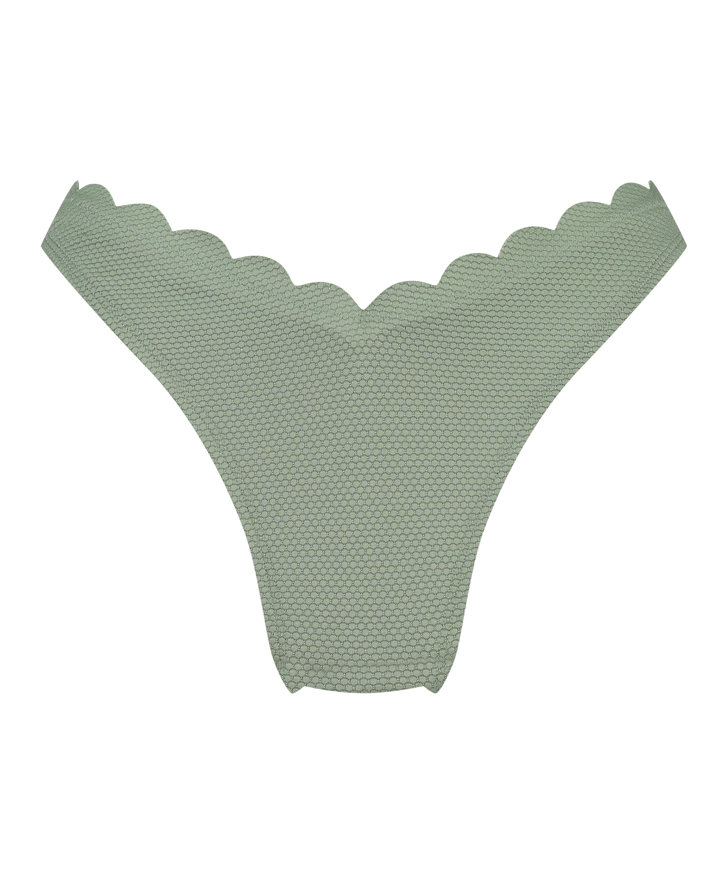 H&oslash;ykuttet Bikini Underdel Scallop, Gr&oslash;nn