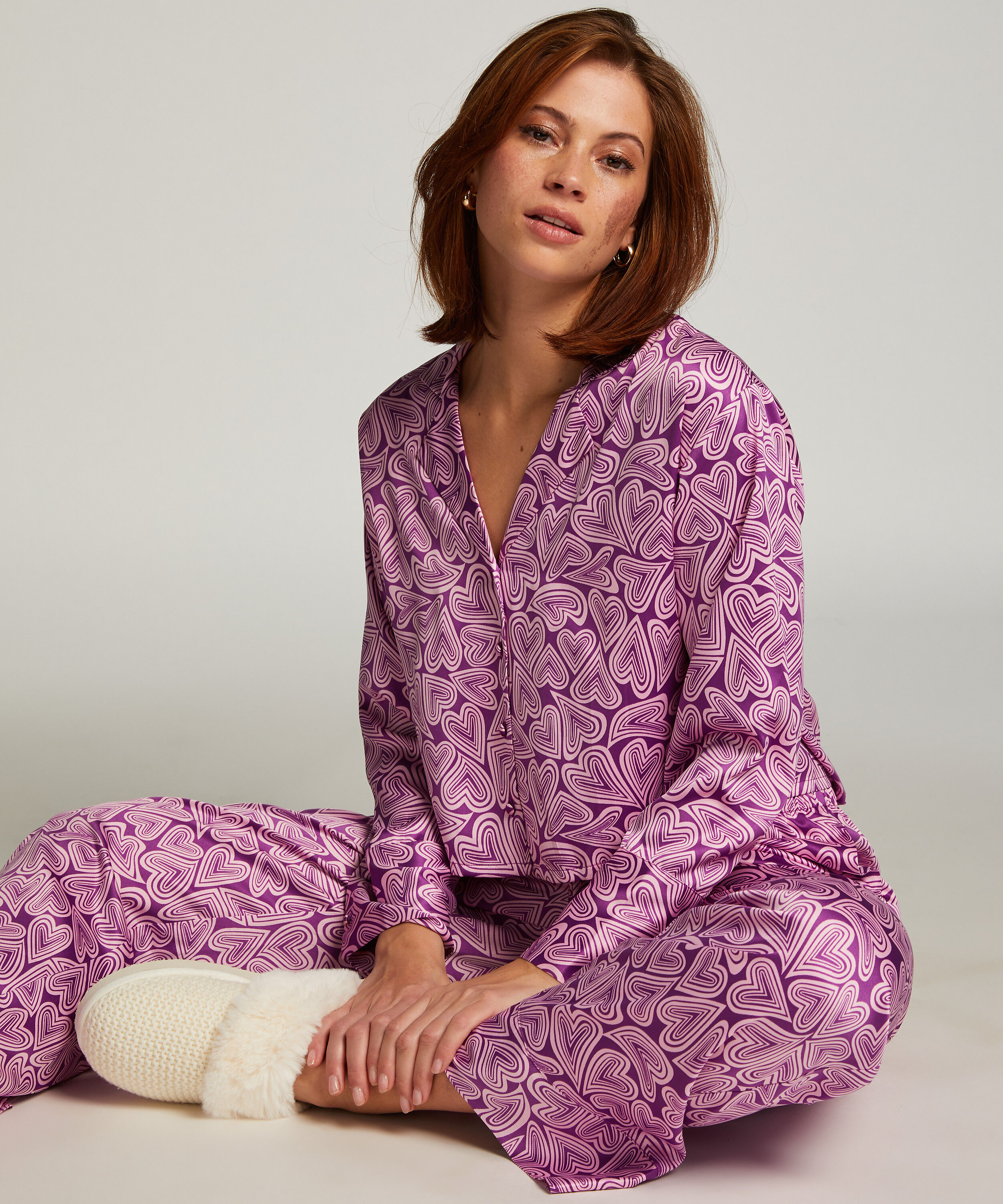 Langermet jakke i sateng, Lilla