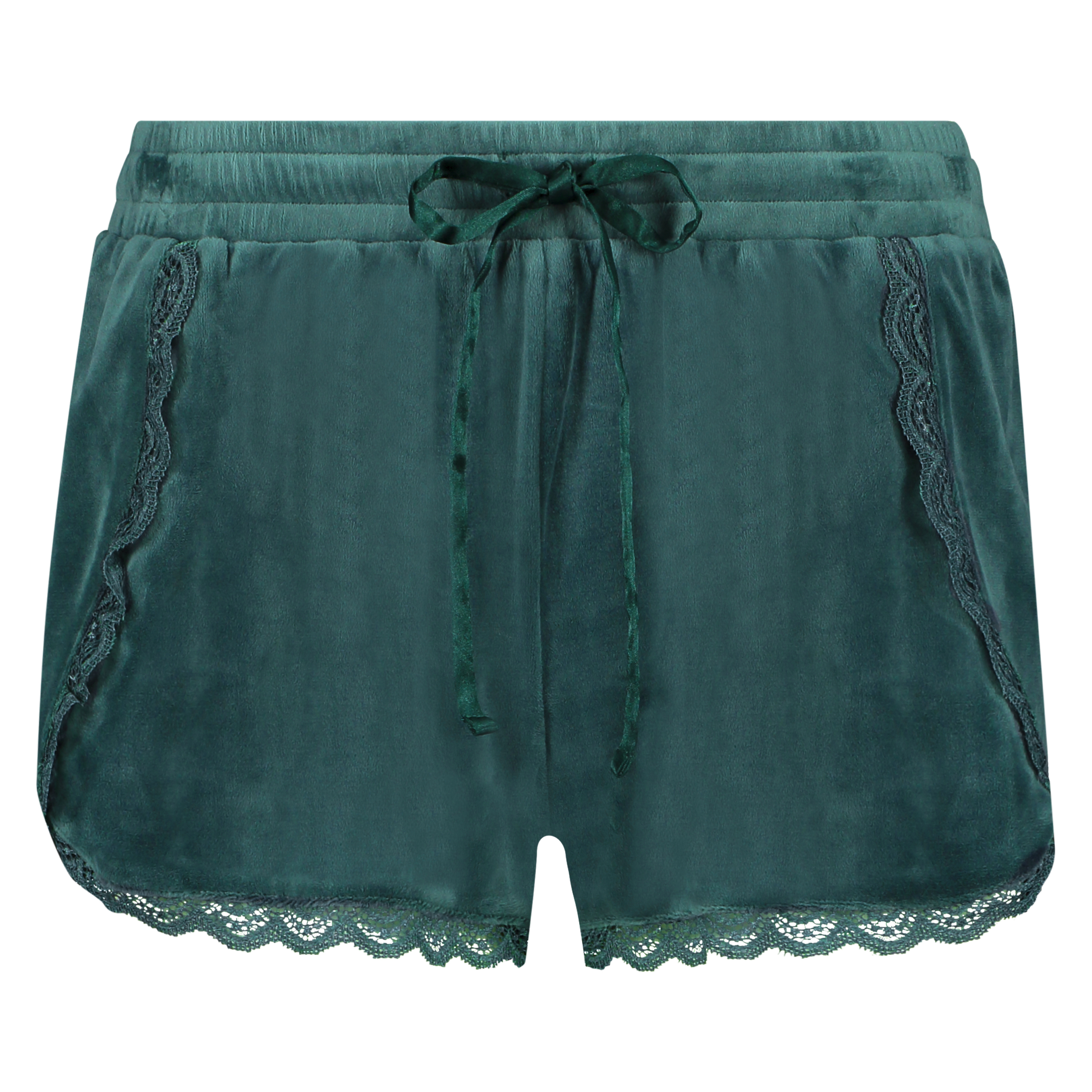 Velvet lace shorts, Gr&oslash;nn, main