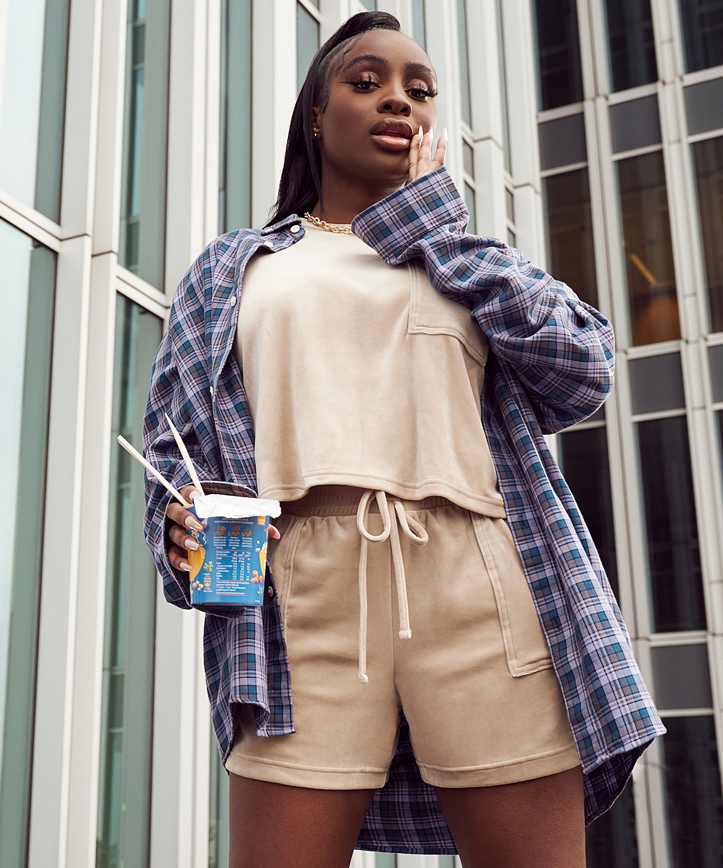 Velours Pocket shorts, Beige, main