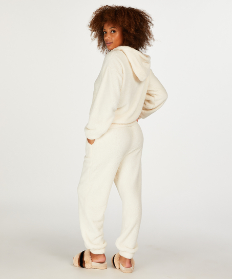 Fleece Snuggle hettegenser, Hvit