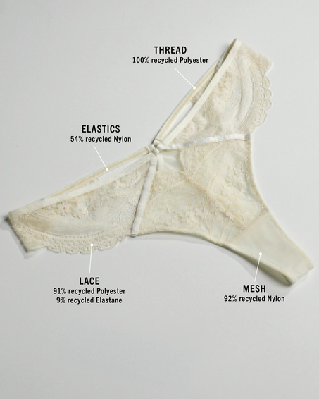 G-streng med h&oslash;y skj&aelig;ring Wies, Hvit