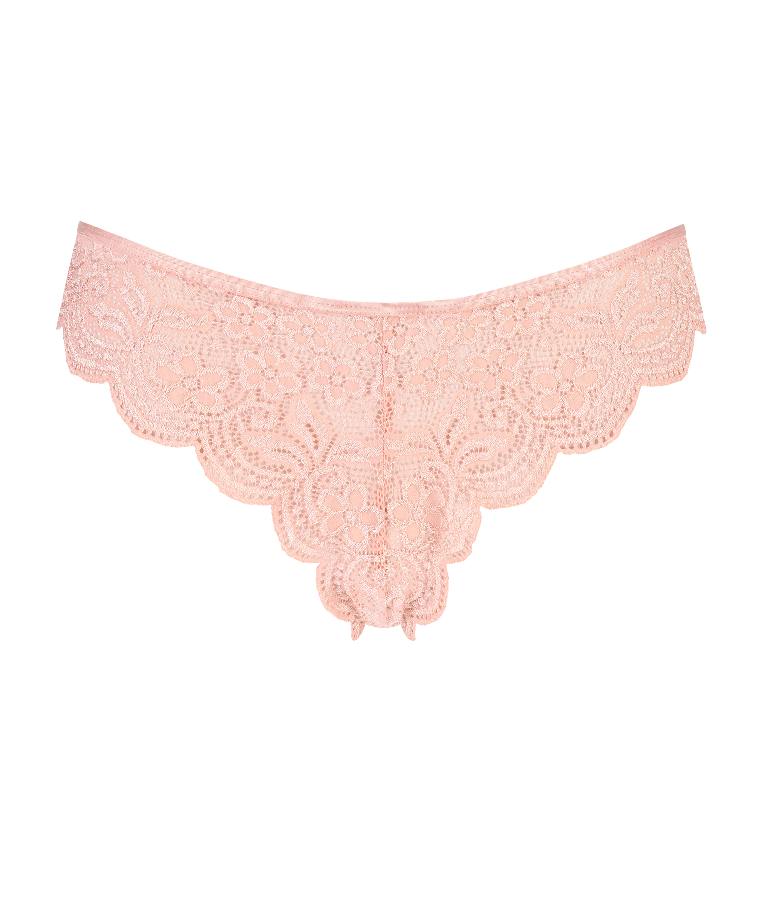 Slip br&eacute;silien jambe haute, Rosa, main