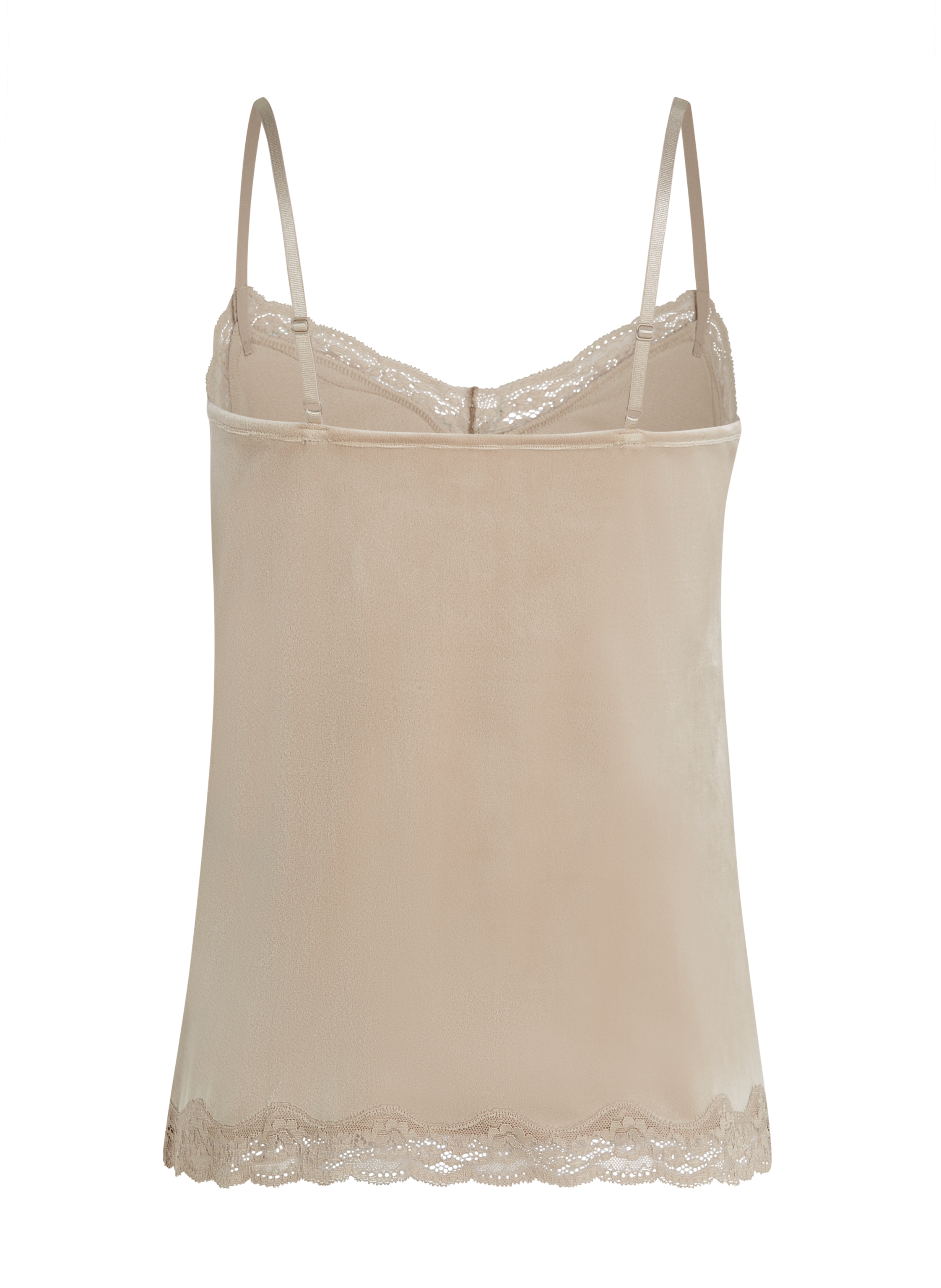 Cami-topp Velours Lace, Beige, main