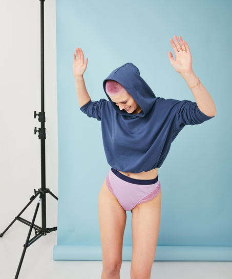 Glo up g-streng med h&oslash;y skj&aelig;ring, Bl&aring;