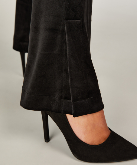 Flared Velvet leggings, Svart