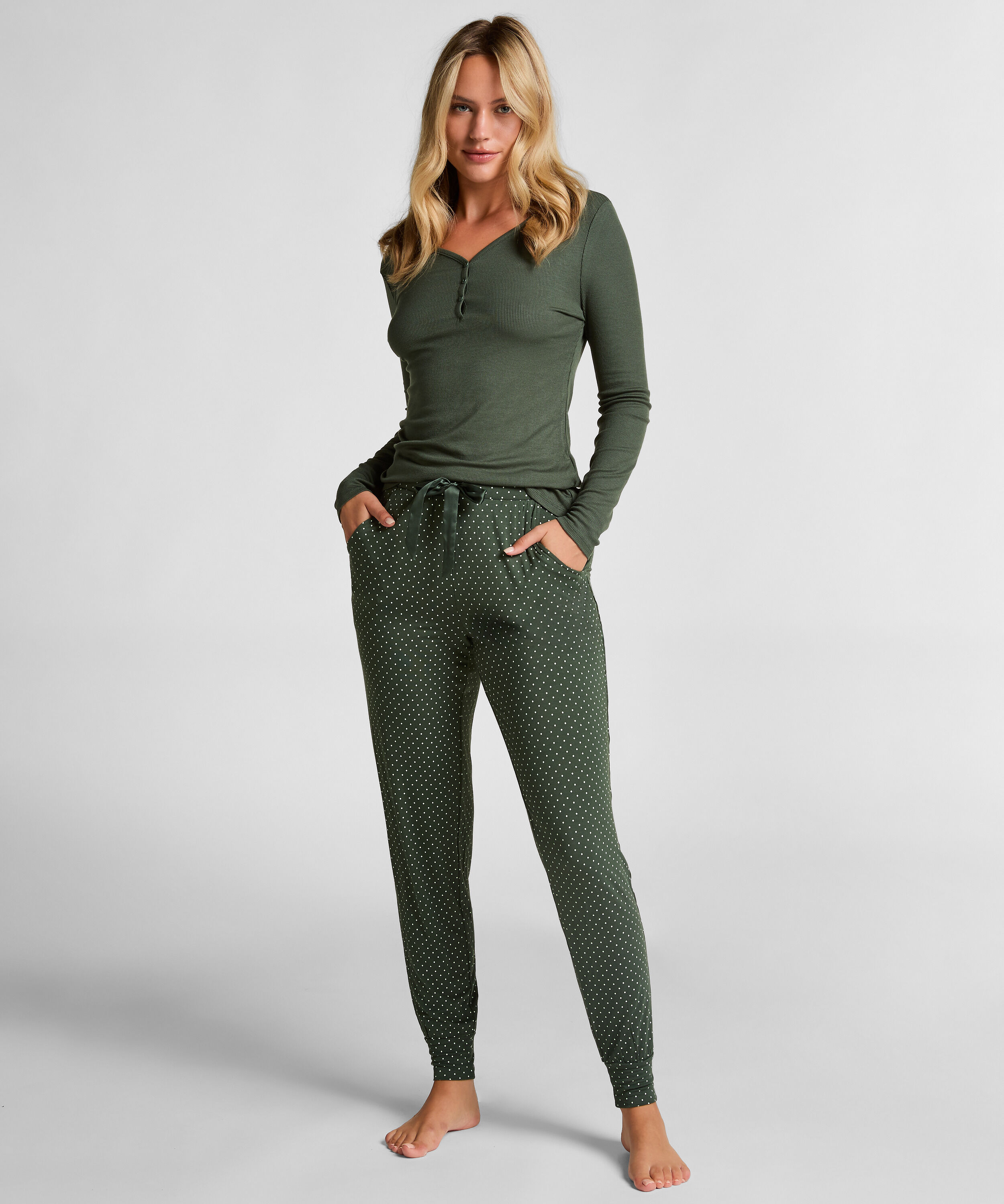 Pyjamabukser Jersey, Grønn