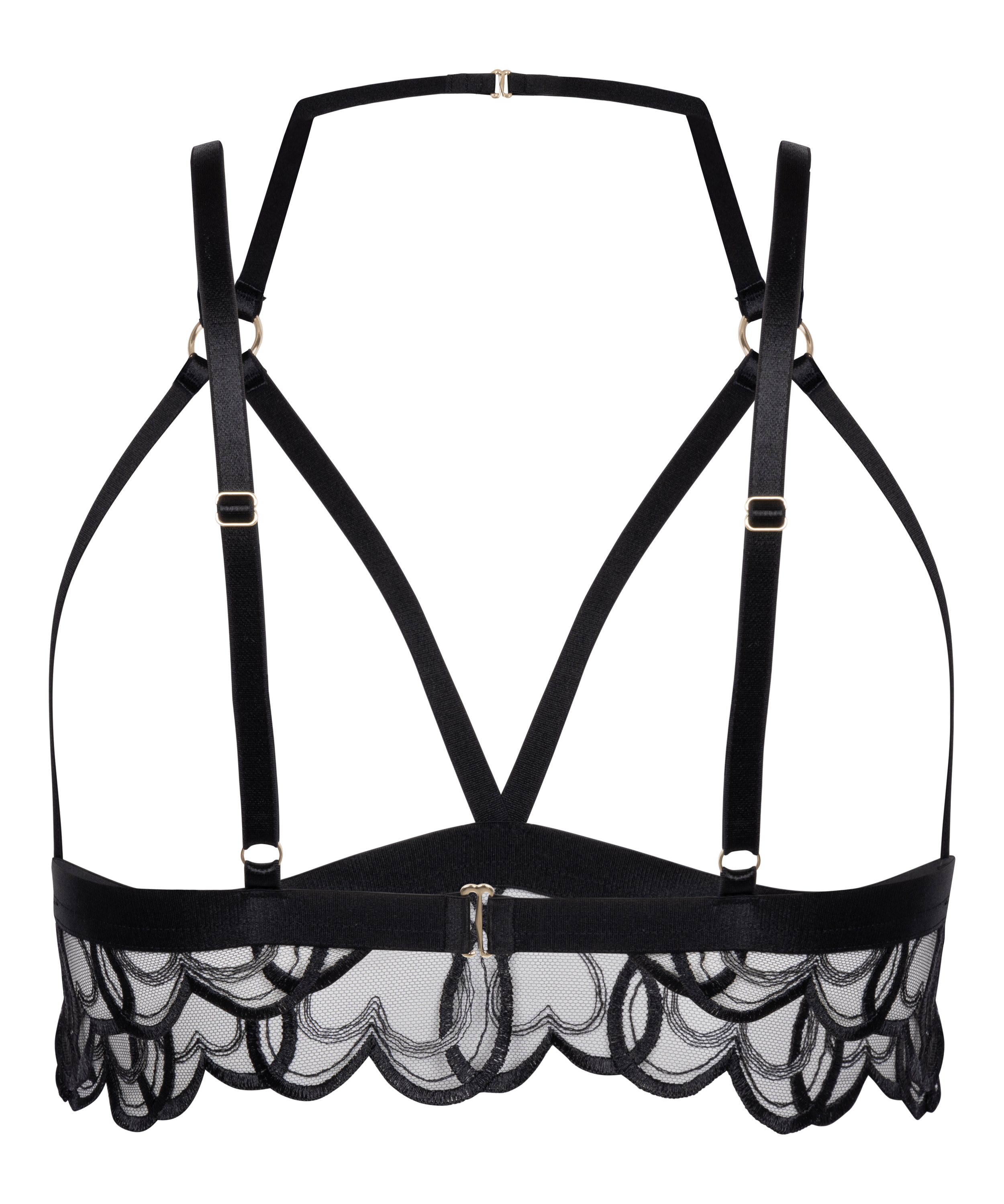 Olivia åpen bralette, Svart, main