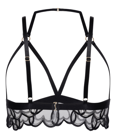 Olivia åpen bralette, Svart