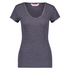 Ribbed Short-Sleeved V-Neck Pyjama Top, Grå