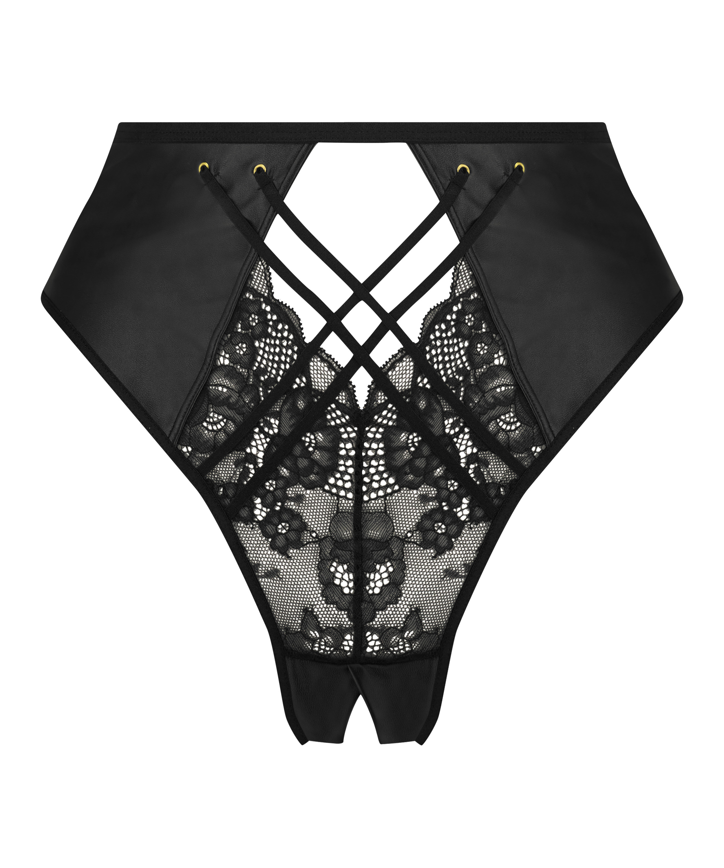 Høy brasiliansk truse med fransk åpning Melissa, Svart, main