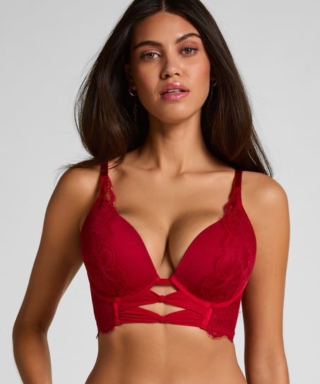Marianna Push-Up Longline Bra, Rød