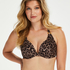 Leopard polstret bikinitopp med spiler, Beige
