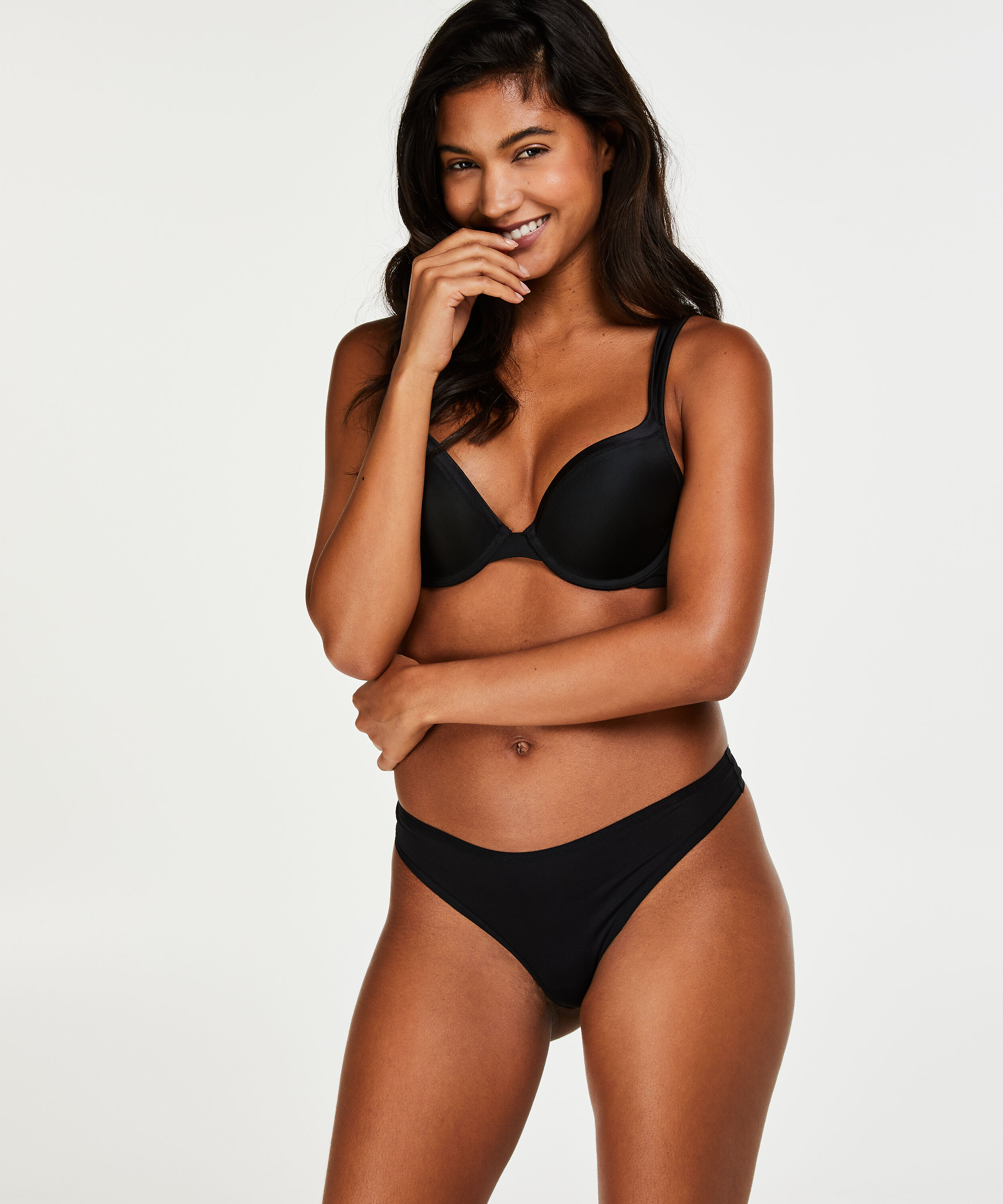 BH i sateng, foret og med b&oslash;yle, Svart