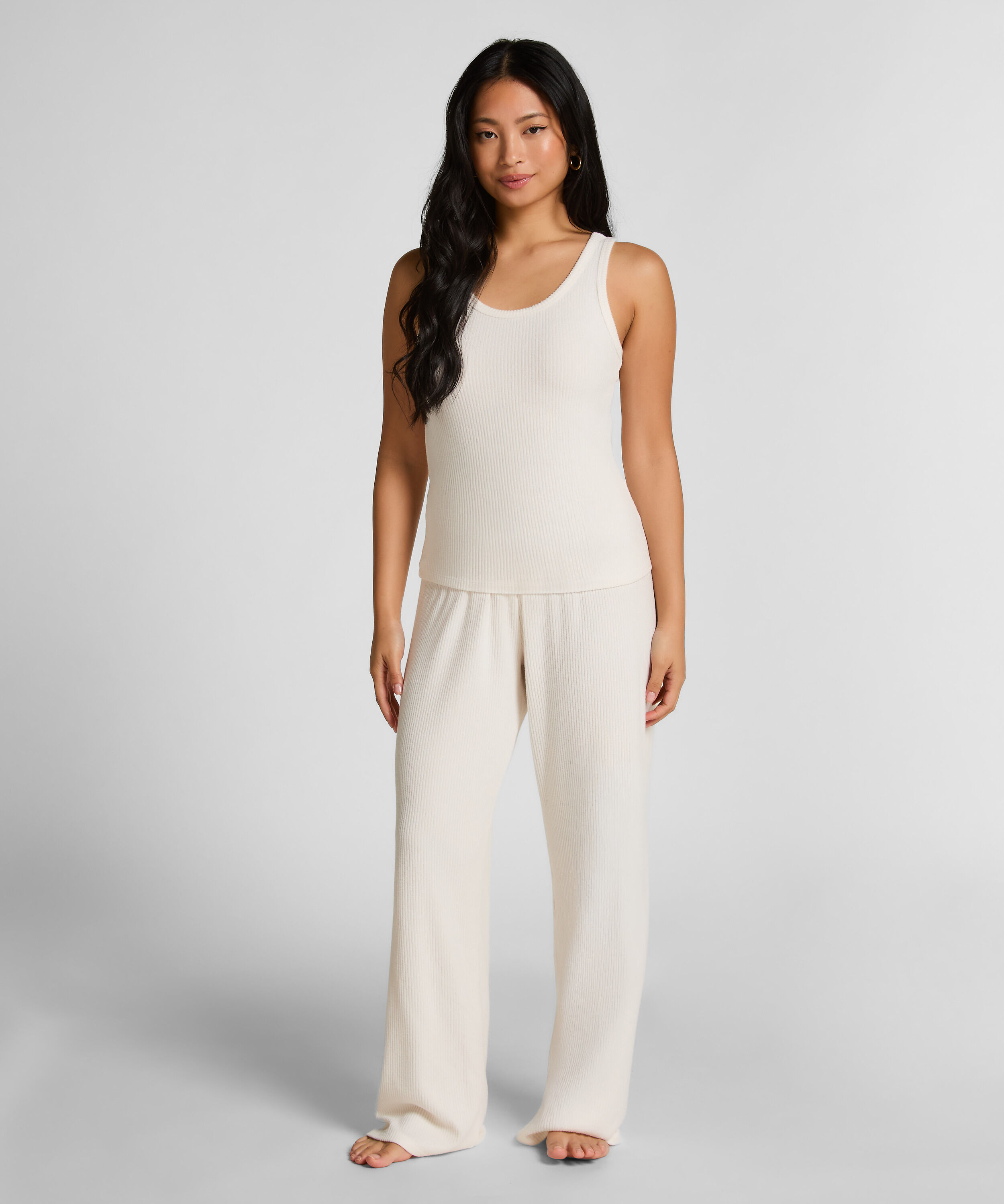 Singlet i børstet jerseyribb