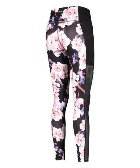 HKMX sportsleggings med vanlig liv nivå 3 mesh, Svart