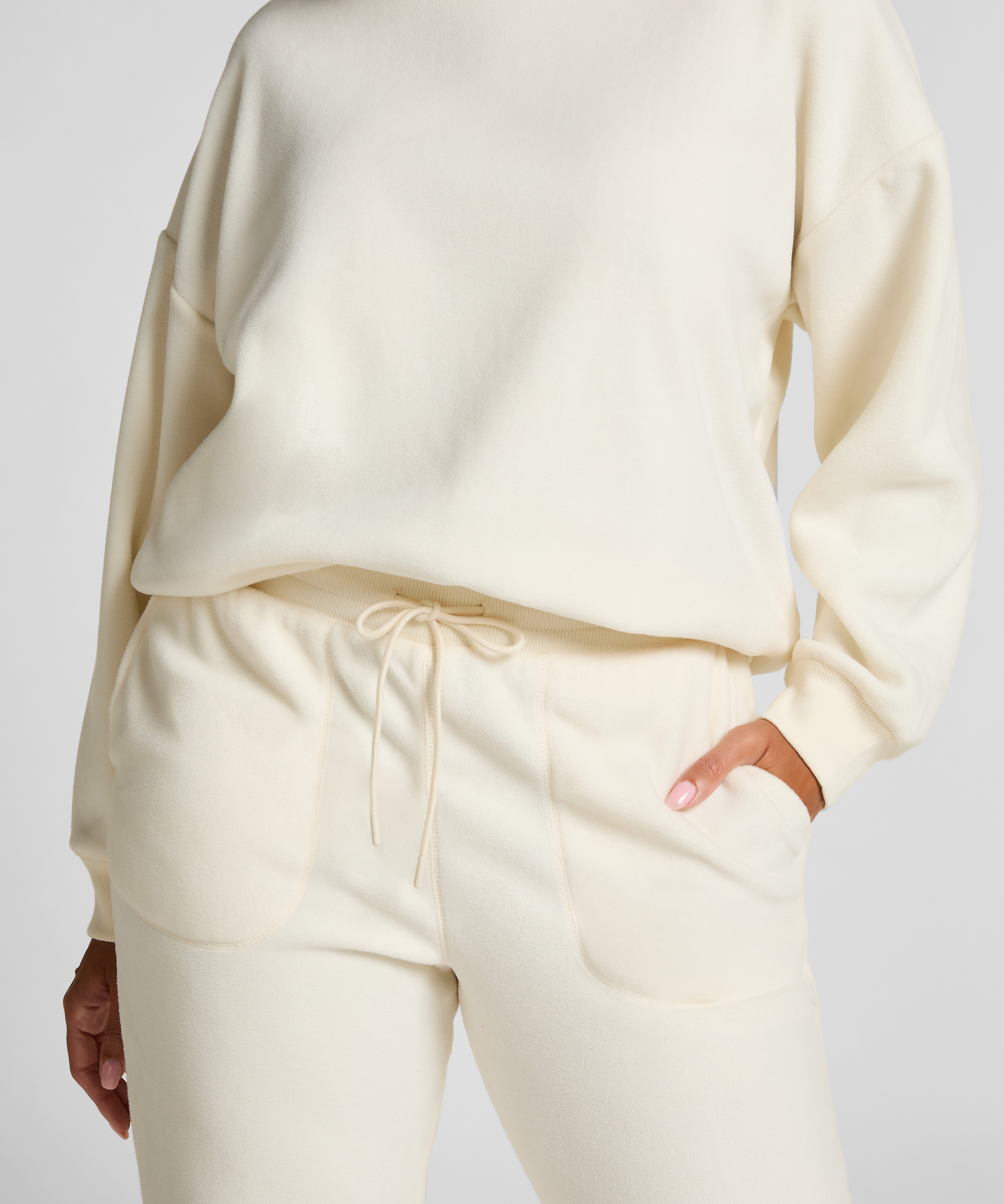 Topp sporty fleece, Hvit, main